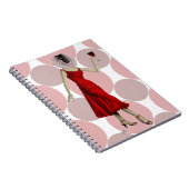 aap in rode dress met wijn notitieboek (Rechterzijde)