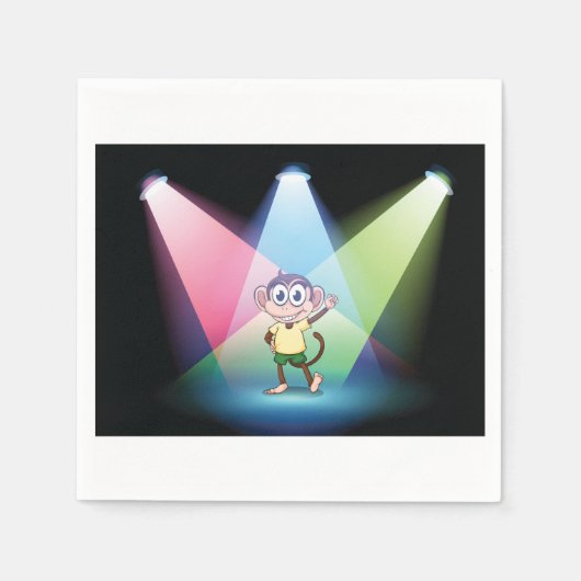 Aap in spotlights Papieren servetten (Voorkant)