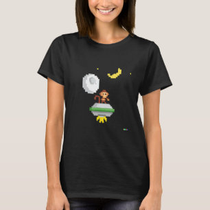 aap in stijlpagina's met ruimteretro--stijlpagina t-shirt