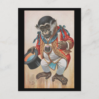 Aap in verkleed - vintage Duitse ansichtkaart Briefkaart