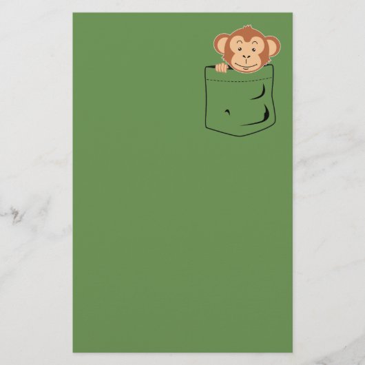 Aap in zak briefpapier (Voorkant)
