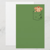 Aap in zak briefpapier (Voorkant / Achterkant)