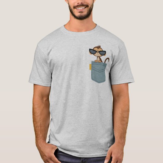 Aap in zak t-shirt (Voorkant)
