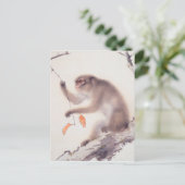 Aap Japans schilderij Chinese Zodiac Verjaardag P Feestdagenkaart (Staand voorkant)