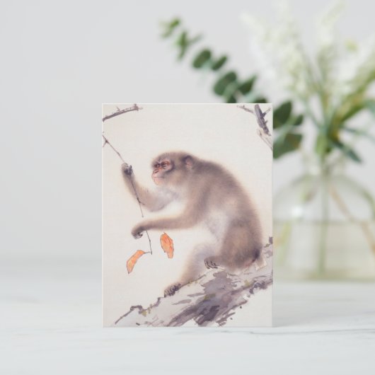 Aap Japans schilderij Chinese Zodiac Verjaardag P Feestdagenkaart (Staand voorkant)