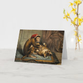 Aap & kat vrienden kaart (Gele Bloem)