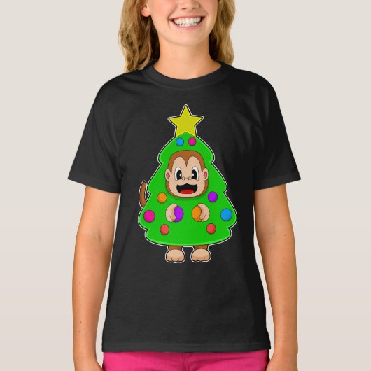 Aap Kerstboom T-shirt (Voorkant)