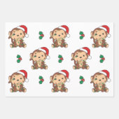 Aap Kerstmis Winter Dieren Vakantie Apen Inpakpapier Vel (Voorkant 2)