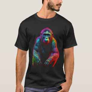 Aap kleurrijke kunst dier creatief dier motief t-shirt