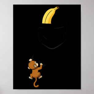 Aap klimt voor banaan Grappig dier Cket ontwerp  Poster