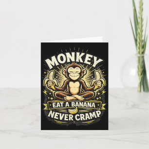 Aap Kramp Grappig Jungle Humor Ontwerp Banaan Kaart