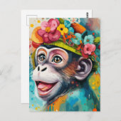 Aap lachend briefkaart (Voorkant / Achterkant)