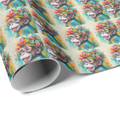 Aap lachend cadeaupapier (Rol Hoek)