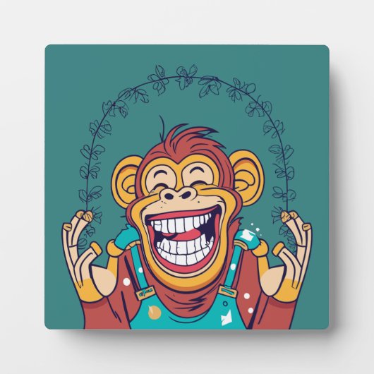 Aap lachend fotoplaat (Voorkant)