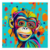 Aap lachend perfect poster (Voorkant)