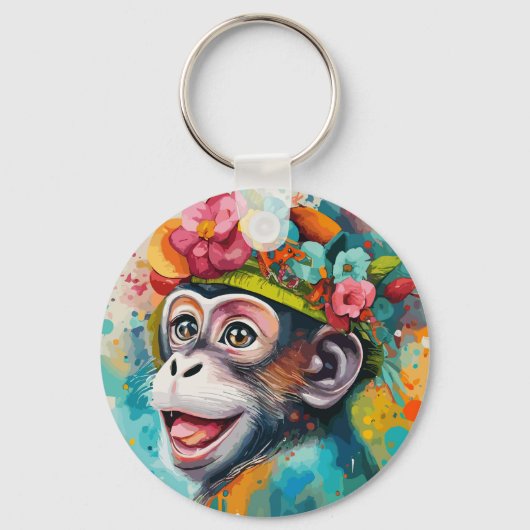 Aap lachend sleutelhanger (Voorkant)