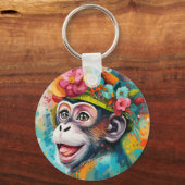 Aap lachend sleutelhanger (Voorkant)