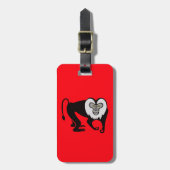 Aap - Leeuwenstaartmakaak - Wildlife - Rood Bagagelabel (Voorkant verticaal)
