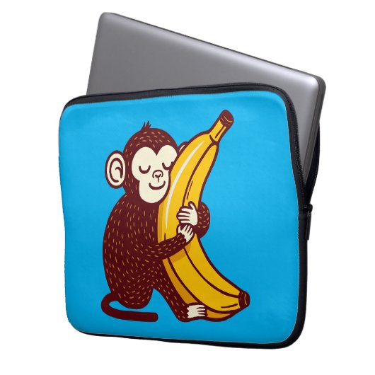 Aap Liefde Banaan Laptop Sleeve (Voorkant Links)