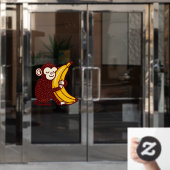 Aap Liefde Banaan Raamsticker (Kantoordeur)