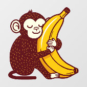Aap Liefde Banaan Raamsticker (Vel)
