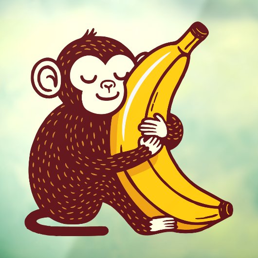 Aap Liefde Banaan Raamsticker (Vel 3)