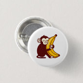 Aap Liefde Banaan Ronde Button 3,2 Cm (Voorkant /achterkant)