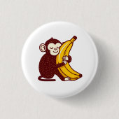 Aap Liefde Banaan Ronde Button 3,2 Cm (Voorkant)