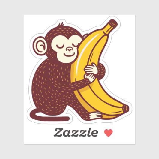 Aap Liefde Banaan Sticker (Vel)