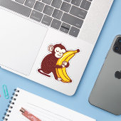 Aap Liefde Banaan Sticker (Laptop met iPhone)