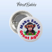 Aap, maak de aarde weer geweldig, Schattigee omgev Ronde Button 3,2 Cm