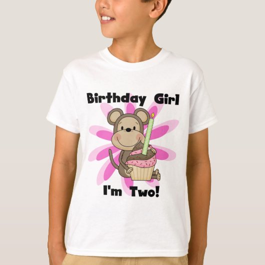 Aap Meisje 2e Verjaardag Tshirts en geschenken (Voorkant)
