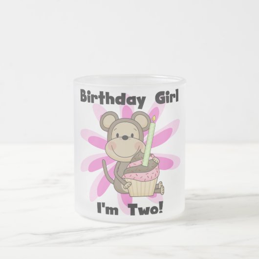 Aap Meisje 2e Verjaardag Tshirts en geschenken Matglas Koffiemok (Center)