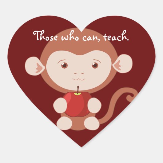 Aap met Apple Heart Stickers (Voorkant)