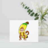 Aap met banaan briefkaart (Staand voorkant)