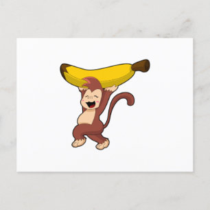 Aap met banaan briefkaart