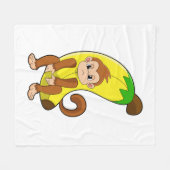 Aap met banaan fleece deken (Voorkant (Horizontaal))