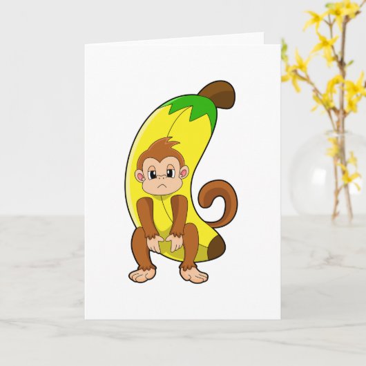 Aap met banaan kaart (Gele Bloem)