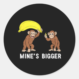 Aap Met Banaan Mijnt grotere grappen Ronde Sticker