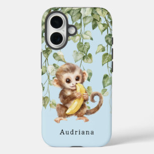 Aap met Banaan Oerwoud Dier iPhone 16 Hoesje