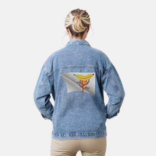 Aap met banaan onder de patch denim jacket (Model)
