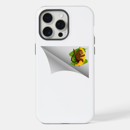 Aap met banaan onder de patch iPhone hoesje (Achterkant)