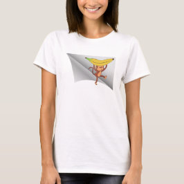 Aap met banaan onder de patch t-shirt