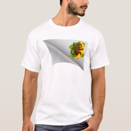 Aap met banaan onder de patch t-shirt