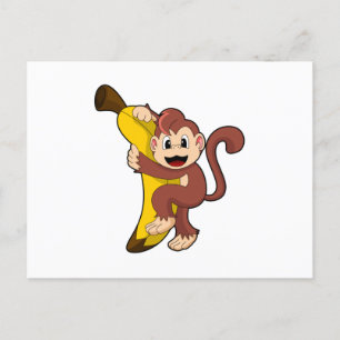 aap met bananen (1).PNG Briefkaart