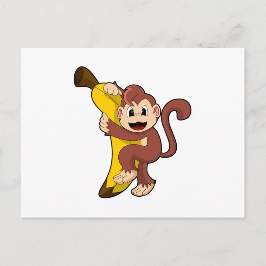 aap met bananen (1).PNG Briefkaart (Voorkant)