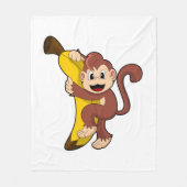 aap met bananen (1).PNG Fleece Deken (Voorkant)