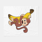 aap met bananen (1).PNG Fleece Deken (Voorkant (Horizontaal))