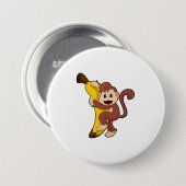 aap met bananen (1).PNG Ronde Button 7,6 Cm (Voorkant /achterkant)