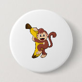 aap met bananen (1).PNG Ronde Button 7,6 Cm (Voorkant)